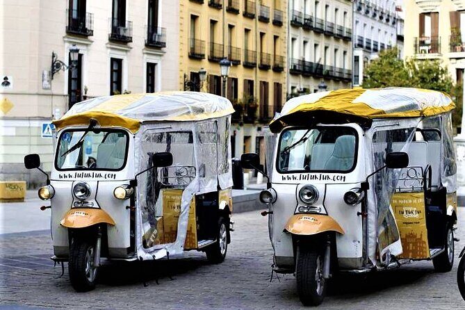 Tour of Historic and Modern Madrid with a guide in a yellow tuk tuk - Madrid Cathedral stop: where to look first